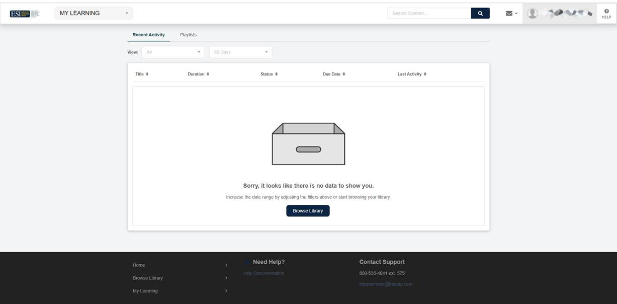 No Activity on lms.bizlibrary