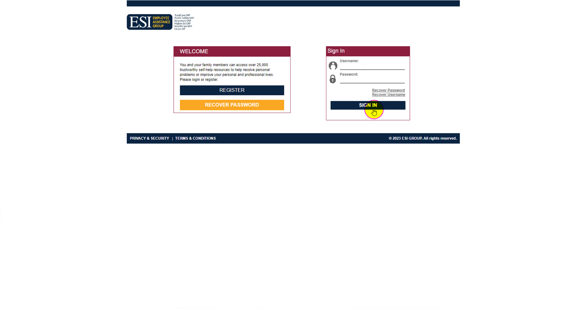 Sign in on theEap.com