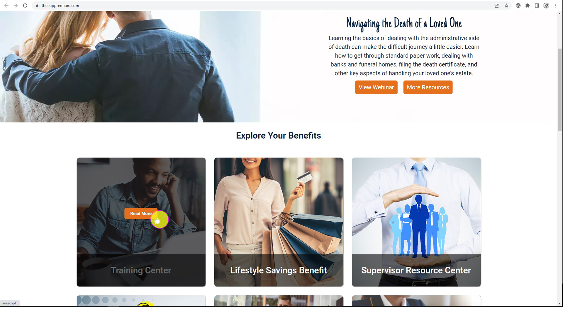 Scroll down and click on Training Center