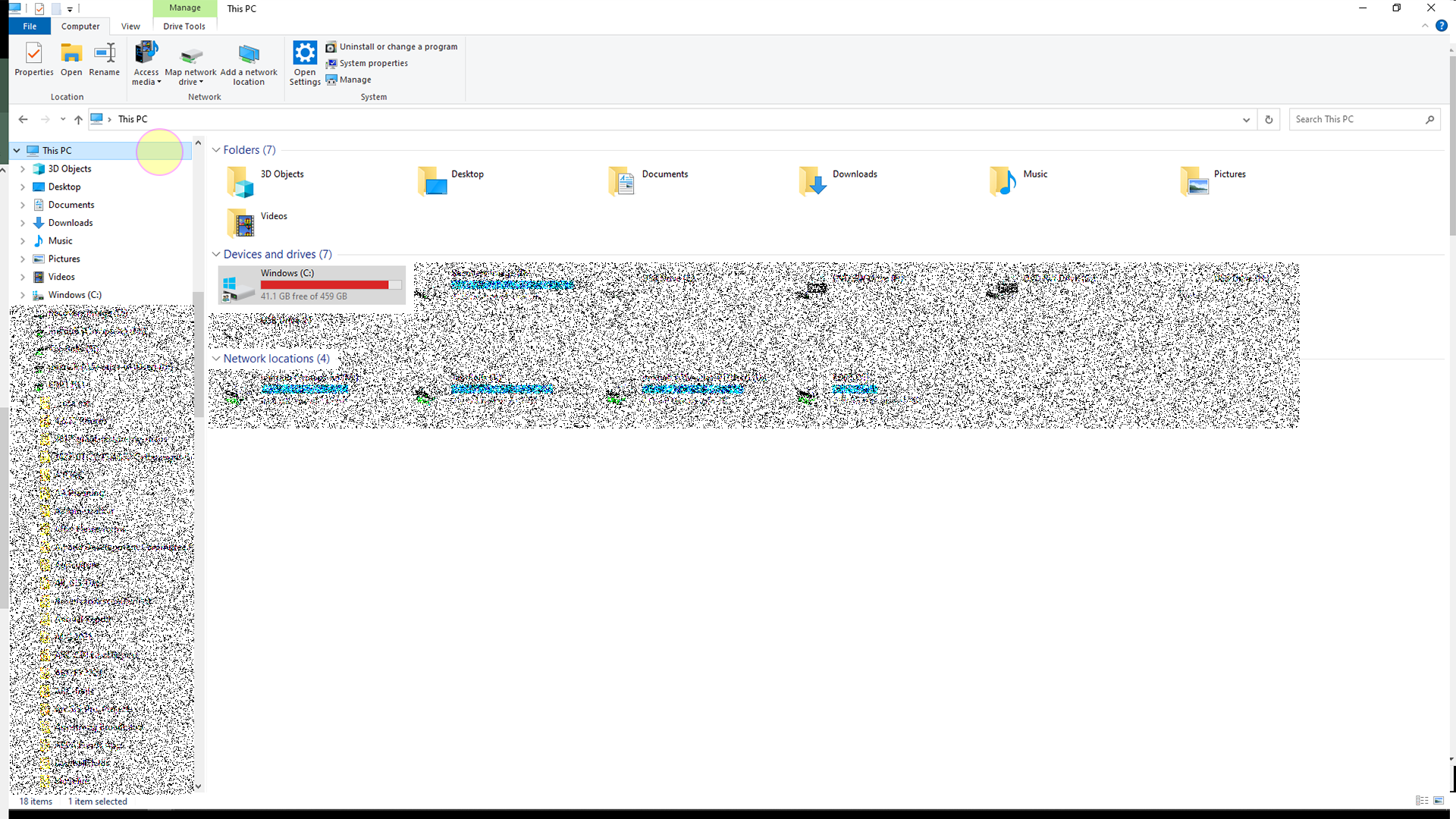 "This PC" in Windows Explorer on computer