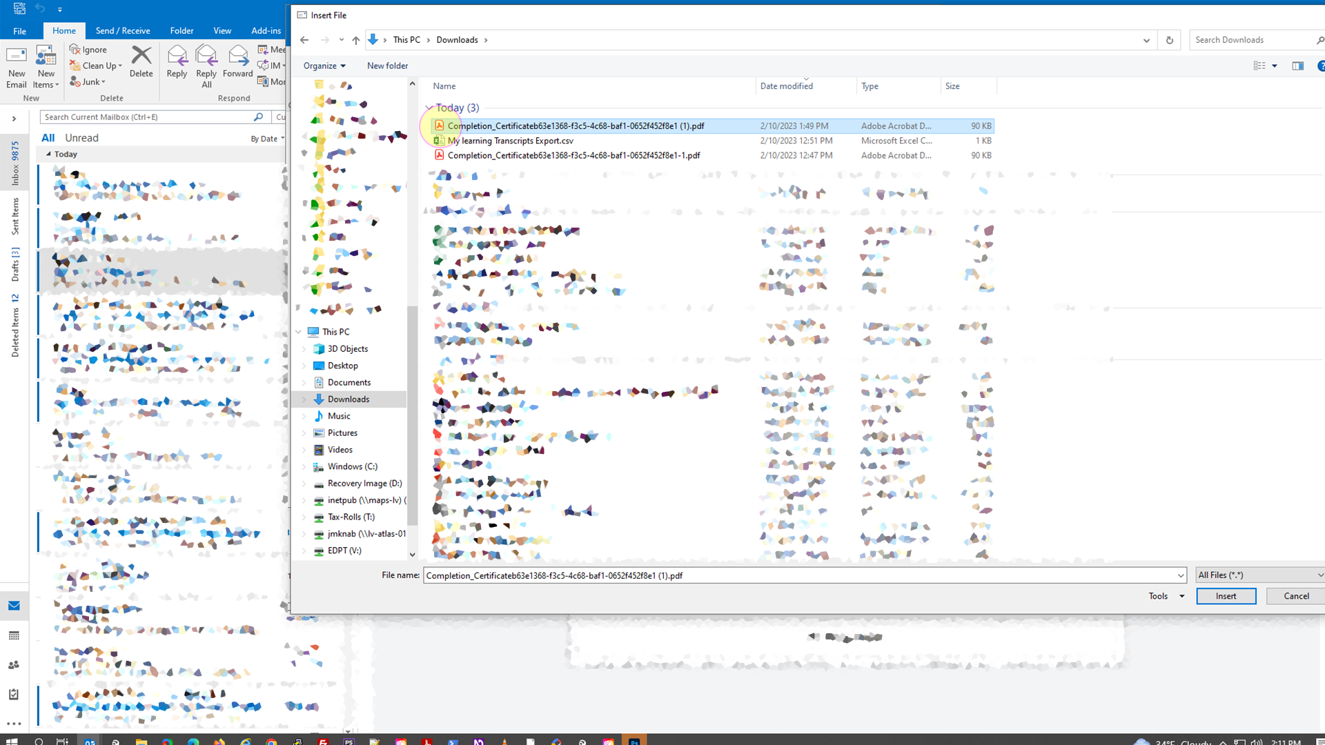 Click on the file containing your certificate